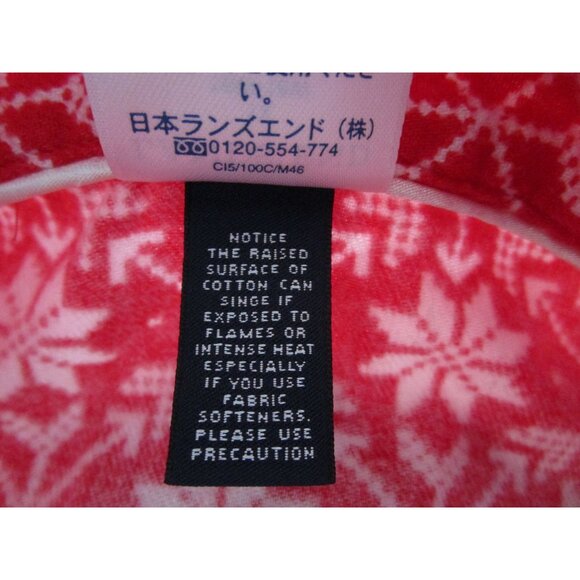 Lands End Red White Snowflake Flannel Button Up Nightshirt GUC Ladies 1X Long - Picture 15 of 16